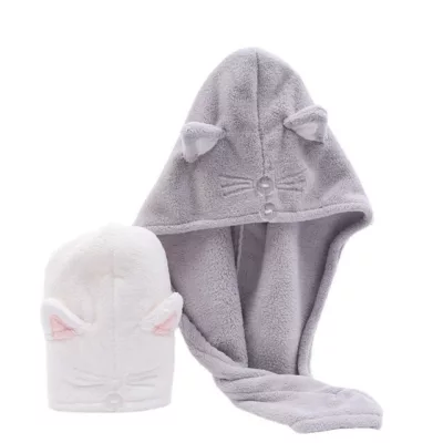 可愛貓咪乾髮巾【佳瑪】造型 毛巾 吸水 多色 衛浴用品 不掉棉絮