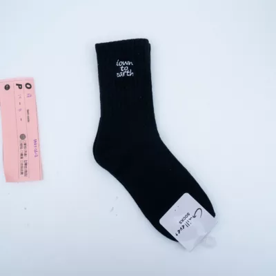 SJA 韓風刺繡字母 3/4襪 2300 可可色/卡其色/白色/黑色 22-25cm 長襪規格:黑色