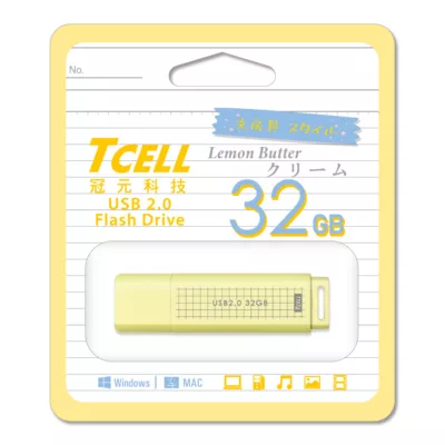 TCELL 冠元 USB2.0 文具風隨身碟(奶油色) 16GB/32GB/64GB規格:32G
