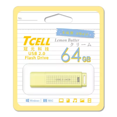 TCELL 冠元 USB2.0 文具風隨身碟(奶油色) 16GB/32GB/64GB【佳瑪】64G
