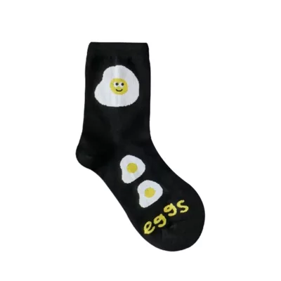 韓國表情食物中筒襪 少女襪 3/4襪 韓國襪規格:荷包蛋