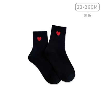 正韓超Q愛心中筒襪 少女襪 3/4襪 韓國襪 正韓 襪子顏色:黑色