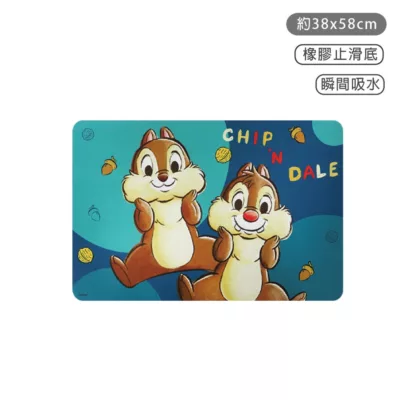 迪士尼授權吸水踏墊38x58cm【佳瑪】維尼 史迪奇 奇奇蒂蒂奇奇蒂蒂