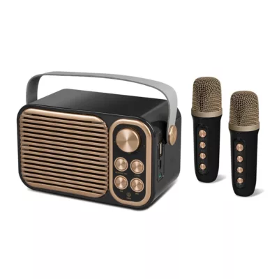 aibo雙人對唱行動KTV 藍牙喇叭麥克風組 隨身 行動 便攜 手提設計規格:深灰色