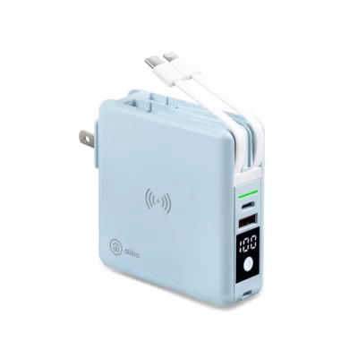 aibo 無線磁吸+PD+QC 快充行動電源 蘋果安卓通用 無線充電 旅充 多功能款式:冰峰藍