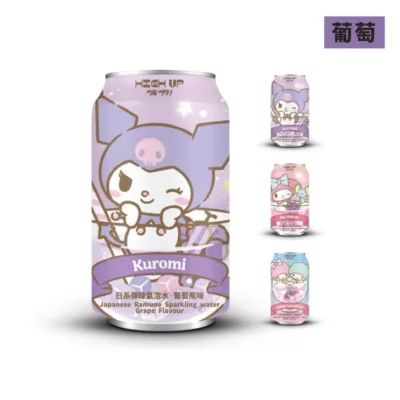 嗨啊!HIGH UP日系 彈珠氣泡水 三麗鷗 酷洛米 布丁狗 KITTY 大耳狗 美樂蒂 庫洛米 氣泡水 限量規格:葡萄（款式隨機）