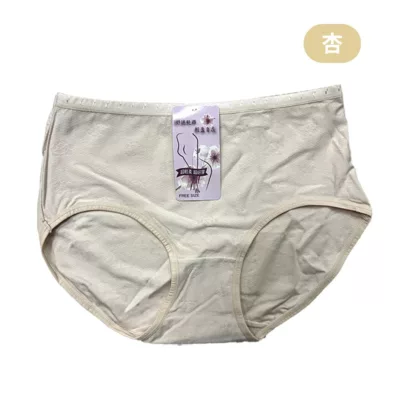素色緹花內褲【佳瑪】杏