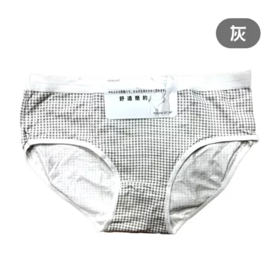 極簡格紋女褲【佳瑪】內褲灰