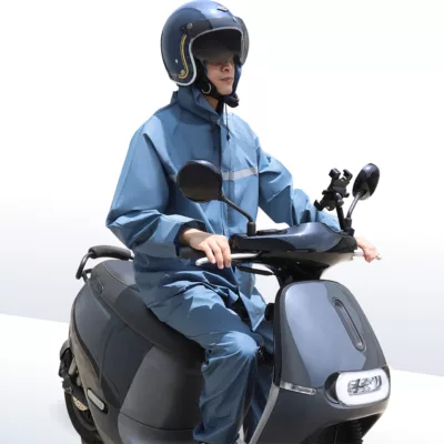 兩件式PVC防護雨衣 L/XL/2XL 蔚藍尺寸:2XL
