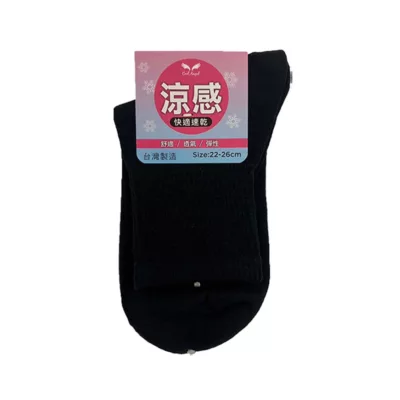 舒適超細纖維 1/2少女襪【佳瑪】涼感襪 台灣製黑