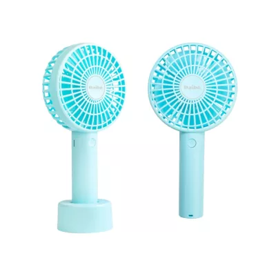 aibo USB充電式 桌立/手持兩用風扇 充電風扇規格:天空藍