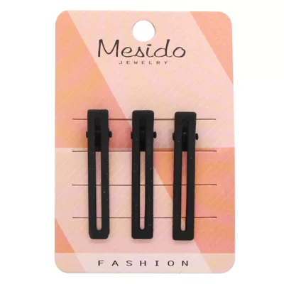 鏤空壓夾 波浪/方型【佳瑪】 霧彩 基本款 壓夾 雙色 兒童 成人 瀏海夾 韓系 氣質 上班 休閒 新款 頭飾 髮夾方形縷空－黑系