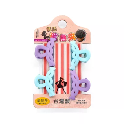 韓系小抓夾 愛心/流線 【佳瑪】 小鯊夾 瀏海夾 可愛 裝小髮夾 精緻 小巧瀏海夾 糖果 流線 沙夾4入霧彩流線－藍紫