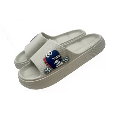 可愛動物厚底拖 EVA防滑 居家拖鞋 情侶拖鞋 加厚鞋底 超柔軟室內拖規格:灰27