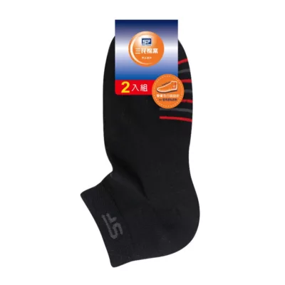 三花 1/4毛巾底運動襪(2入)規格:黑
