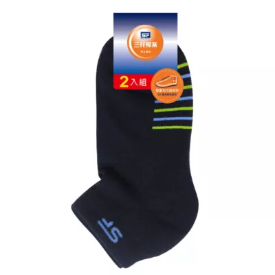 三花 1/4毛巾底運動襪(2雙裝)【佳瑪】男女適用藍