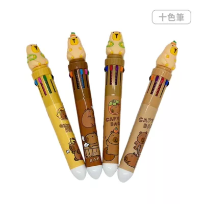 卡皮巴拉十色筆 水豚君 可愛 文具