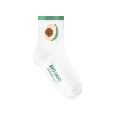 正韓食物微笑表情中筒襪【佳瑪】 正韓 棉襪 白襪 可愛 食物酪梨