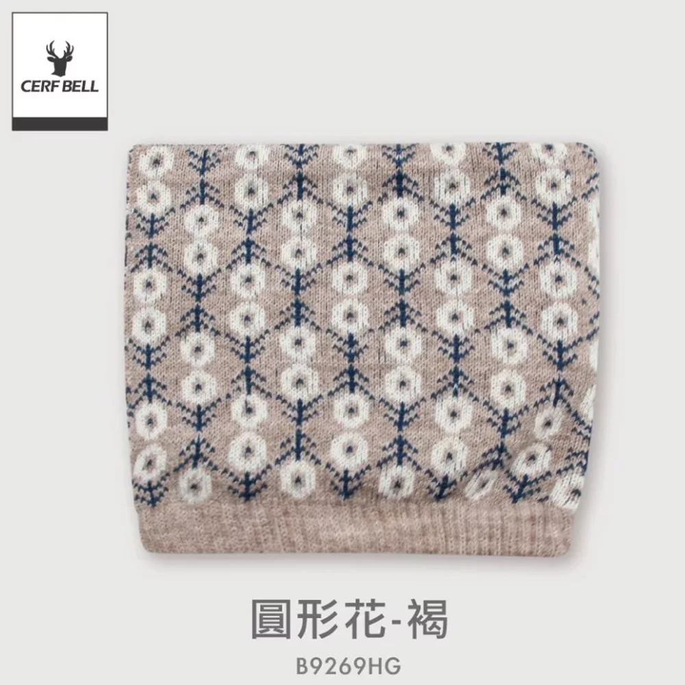 CB 石墨烯日系多功能圍脖 【佳瑪】花格紋 多功能款式 石墨烯 禦寒 外出 機車 冬季 溫暖圍脖專區 保暖絨毛圍脖圓形花-褐