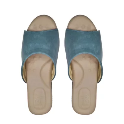 森哲 厚底乳膠 皮拖 【佳瑪】拖鞋 室內拖 室內靜音 居家拖鞋 靜音鞋底藍XL