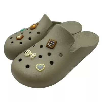 男/女沐樂半包拖 柔軟Q彈 方便舒適 防滑 銀離子抗菌【佳瑪】女/卡其 37/38