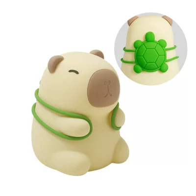 aibo卡皮巴拉 充電式拍拍小夜燈 水豚君 造型燈 造型夜燈 氣氛燈 床頭燈 可愛 拍拍燈 交換禮物 送禮規格:烏龜款