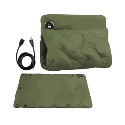 aibo USB供電 羽絨棉暖手袋 冬天必備 保暖 暖手 暖腰 暖宮 暖腳 熱敷規格:墨綠