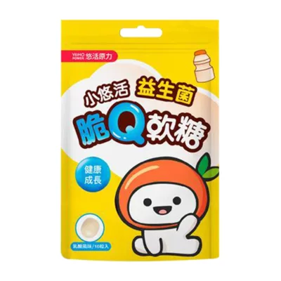 小悠活 脆Q軟糖 無糖Q軟糖 益生菌/金盞花/柳橙C/綜合維他命【小女子】無糖軟糖 軟糖 悠活原力益生菌軟糖脆Q軟糖(益生菌)