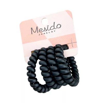 霧面電話線髮束【佳瑪】電話線髮圈 電話韓版 不咬髮 髮飾 綁頭髮 基本 面試 工作 騎車 高質感霧黑電話線/D042-063