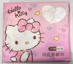 三麗鷗 印花面紙巾40抽 Kitty 酷洛米 大耳狗 人魚漢頓 凱蒂貓 喜拿 漢頓 面紙規格:Kitty